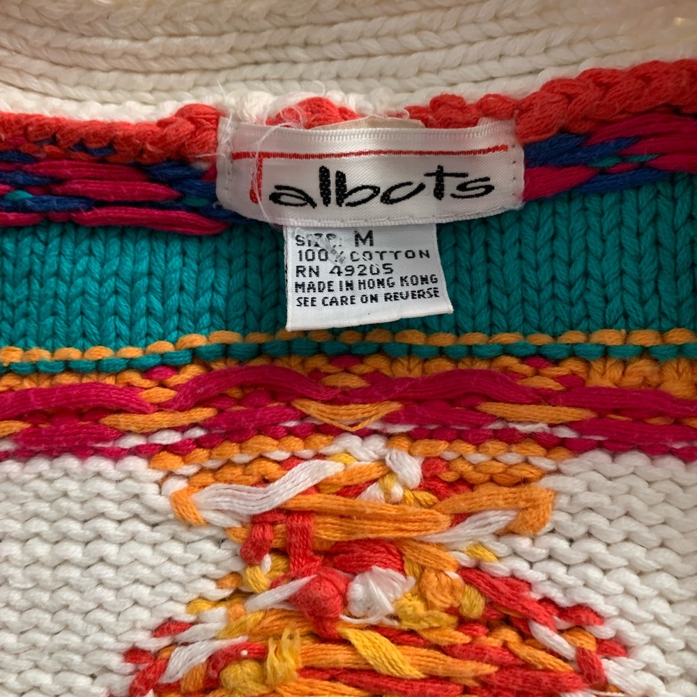 Talbots Multicolor Patterned Women's Cardigan - Picture 4 of 6